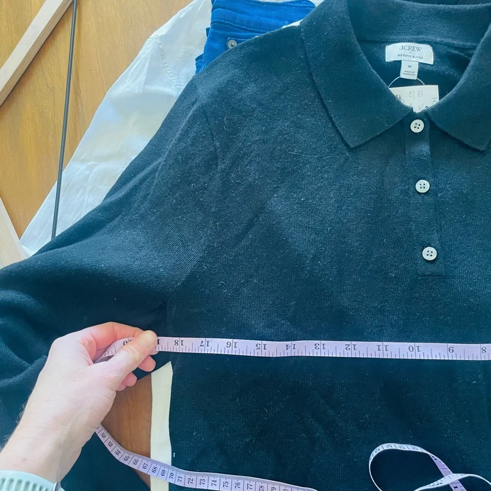 J. CrewMerinow Blend Sweater Polo NWT in black
